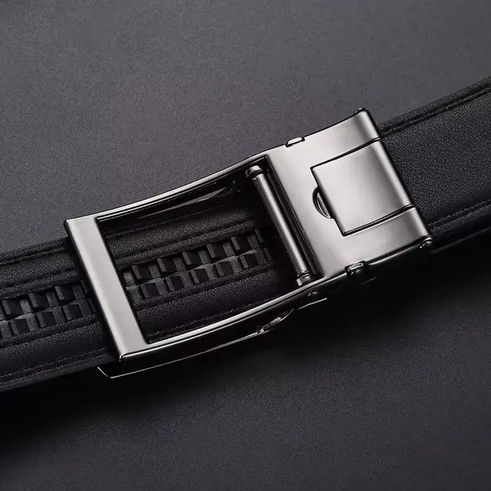 Ceinture à clic pour hommes, marque de luxe de styliste, ceintures en cuir véritable pour jeans, bou