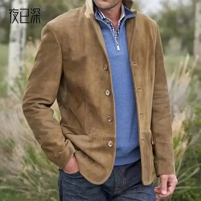 Veste de costume décontractée pour hommes européens et américains, couleur unie, Vintage, haute qual