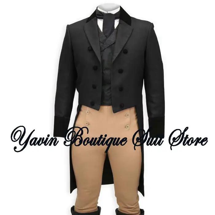 Manteau à queue d'hirondelle imbibé pour hommes, coupe couvertes, tailleur à une boutonnage pour mar