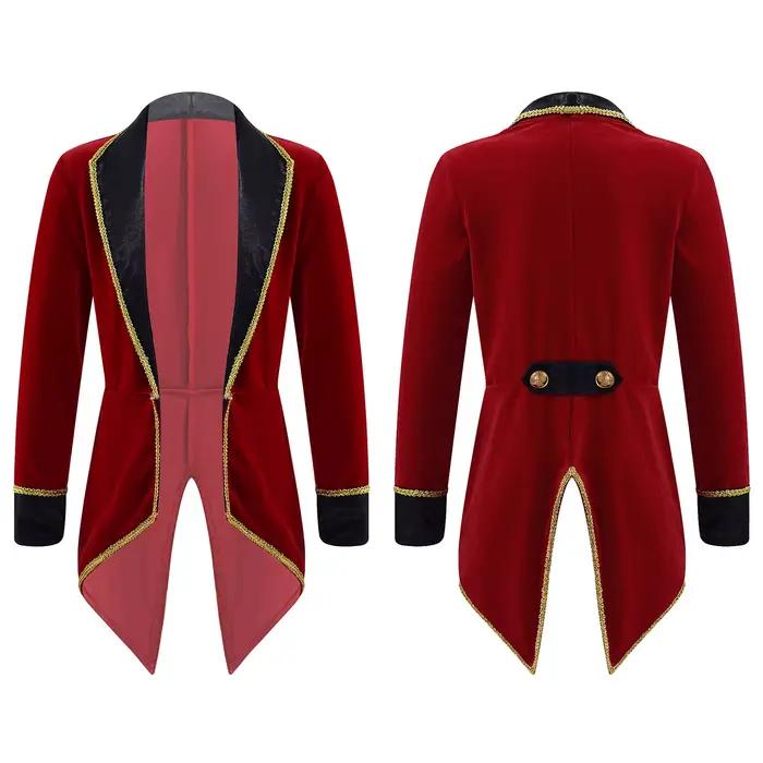 Veste de smoking à col rabattu pour garçons, Costume d'halloween Cosplay, manteau de fête à thème d'