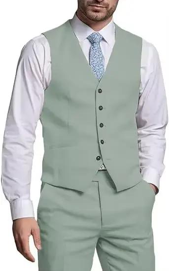 Costumes pour hommes 2 pièces gilet et pantalon ensemble Gentleman costume classique pour hommes cos