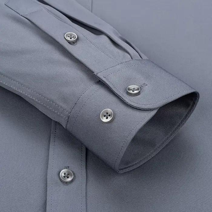 Chemise d'affaires à manches longues pour hommes, vêtements de marque, mince, mince, blanc, document