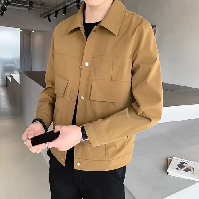 Veste rétro à revers pour hommes, coupe cintrée, décontractée, tendance