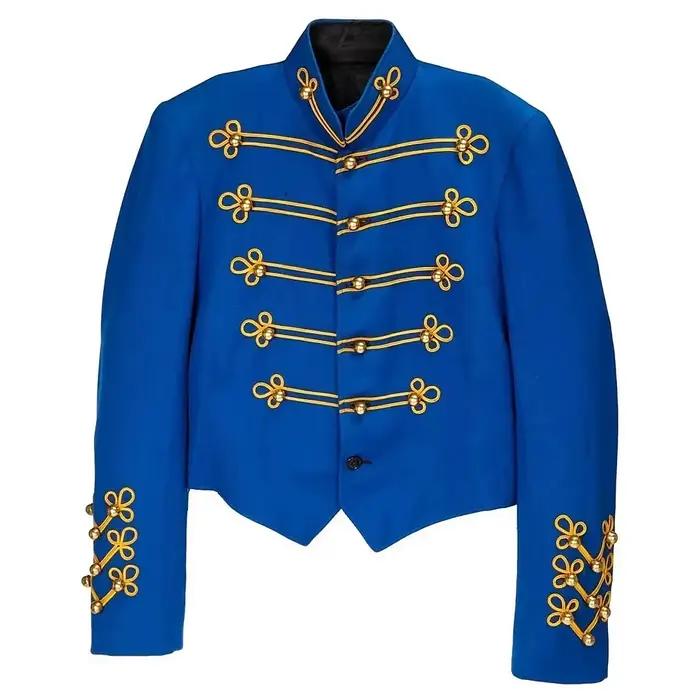 Veste personnalisée Tailor Made Super Singer Bule pour homme adulte, uniforme militaire de parade ro