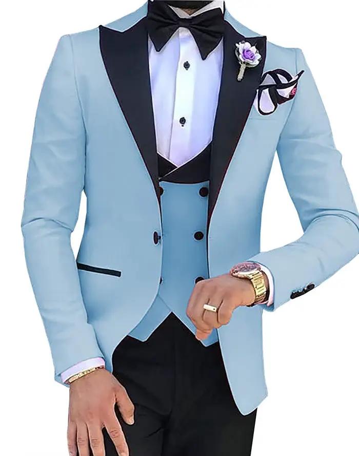 Costumes 3 pièces sur mesure pour hommes, smokings slim pour marié, olympiques de mariage pour homme