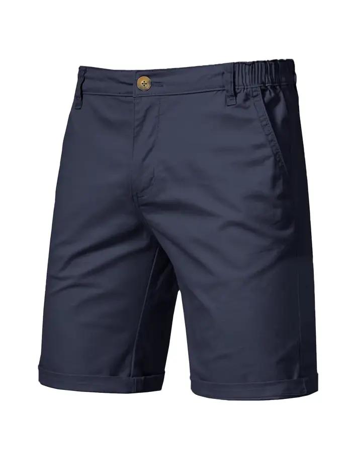 2025 hommes couleur unie pantalon court décontracté plage respirant confortable pantalon court droit