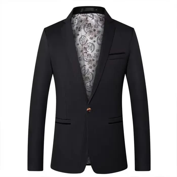 Nouveaux hommes vestes de costume Style coréen mariage mode costume manteaux couleur unie mince clas