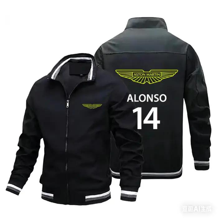 Veste d'équipe de course décontractée à la mode pour hommes, nouvelle Aston Martin Fernando Alonso N