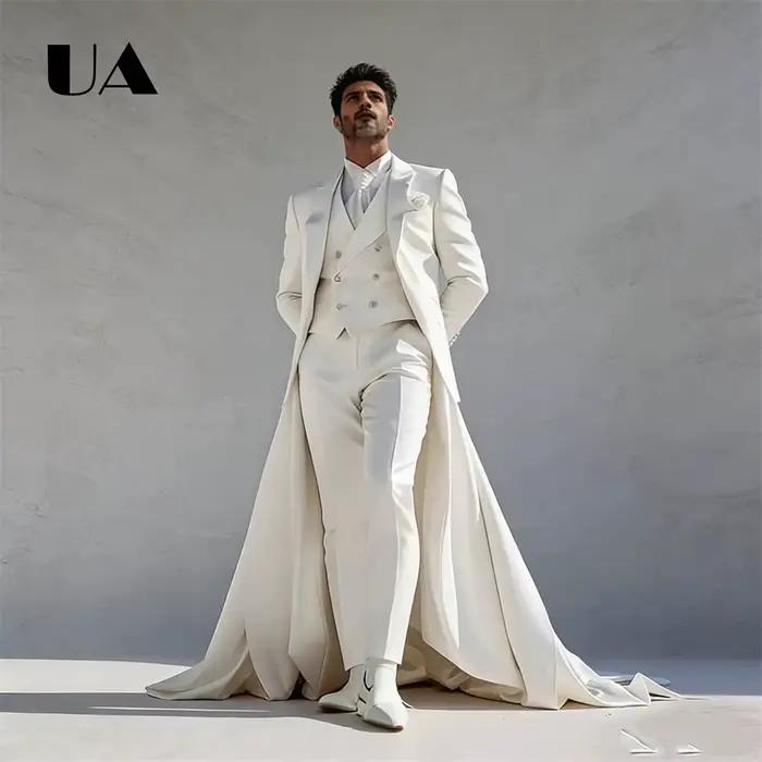 Ensemble de costume trois pièces pour hommes, costume de Banquet, veste et pantalon à longue queue, 