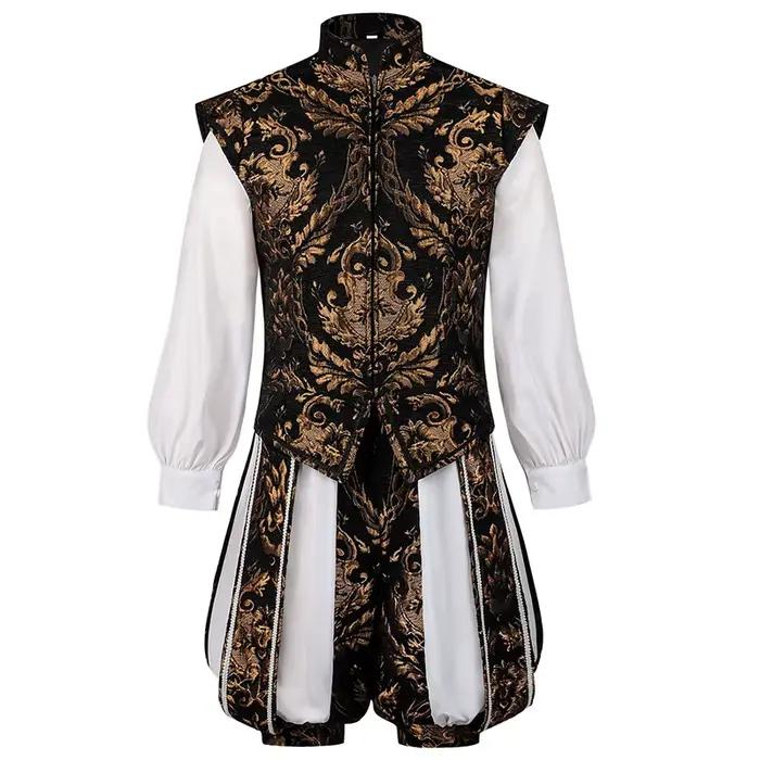 17ème Tudor Prince gilet Costume victorien Colonial Pirate chemise short Renaissance Noble tenue Hal