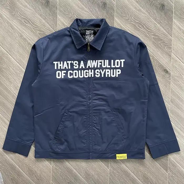 Veste bomber décontractée à imprimé lettres