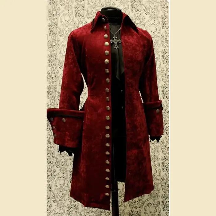 Veste de Galon Rouge Vintage pour Homme, Costumes Médiévaux, Manteau de Théâtre, 15e et 16e Centotto