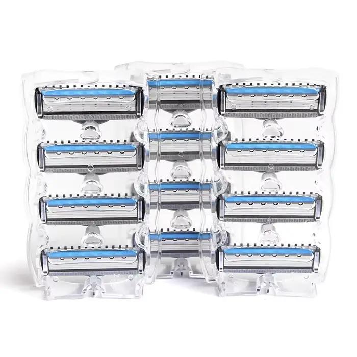 Qraser-rasoir pour hommes, rasoir manuel série bleue, recharge X5, lame Plus 1 lame de coupe, 12 car