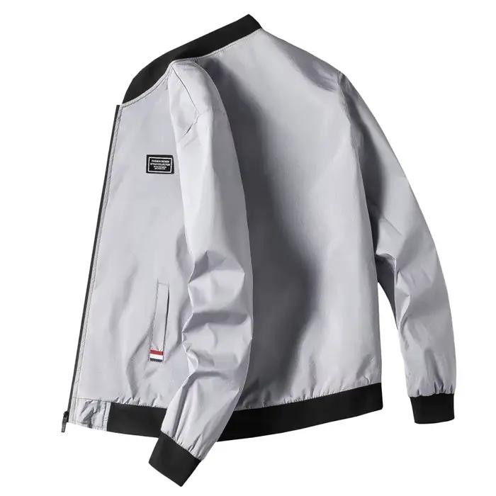 Veste de loisirs pour hommes, nouvelle collection printemps-automne, couleur unie et fermeture éclai