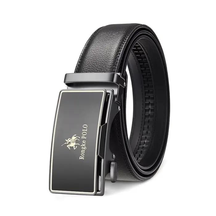Ceinture pour homme de haute qualité, noire et marron, en cuir véritable, boucle automatique à cliqu