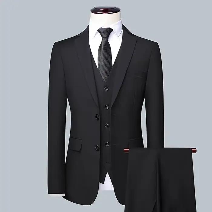 Costume d'affaires de couleur unie pour hommes, haute qualité, mode Banquet, mariage, tendance, mari