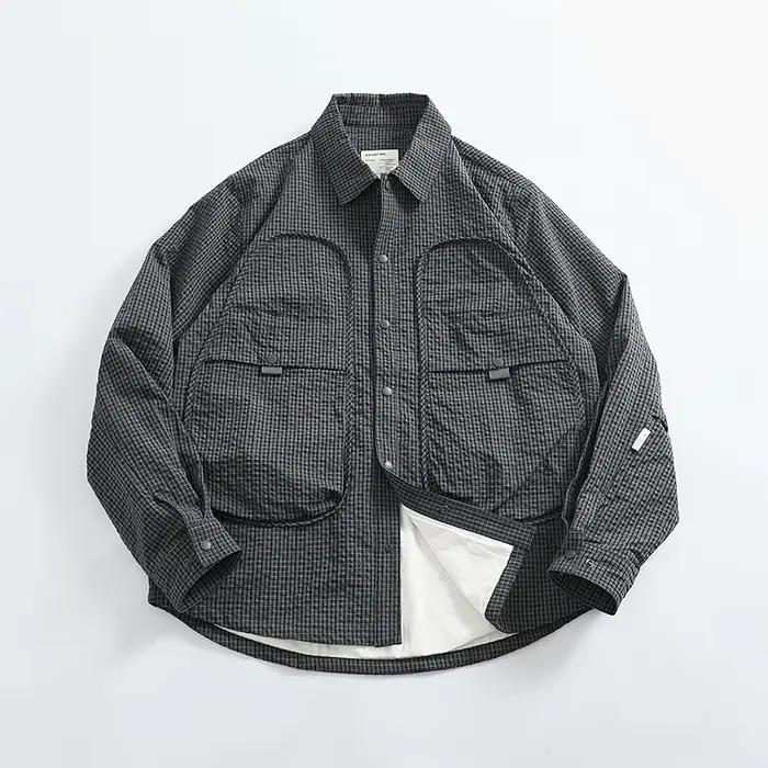 Senior Sense-Chemise à Carreaux pour Homme, Veste Urbaine Ample, Mode Japonaise Cargo, Top Tide, Pri