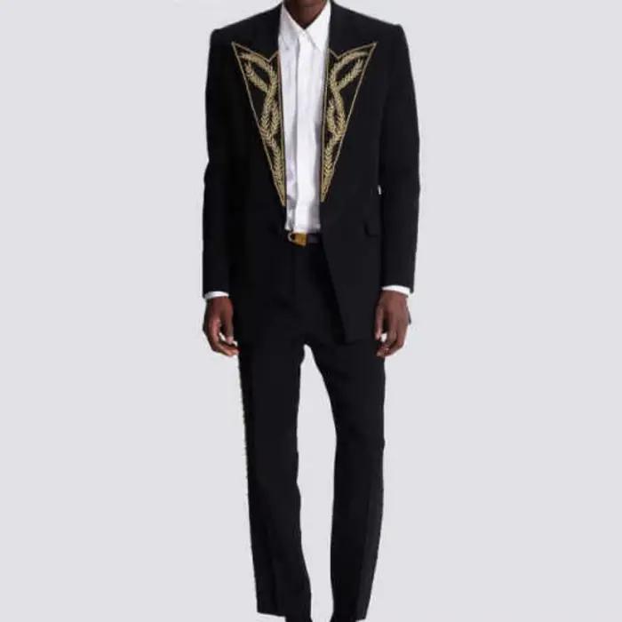 Costumes modernes pour hommes, coupe ajustée, 2 pièces, blazer et pantalon, revers pointus, paillett