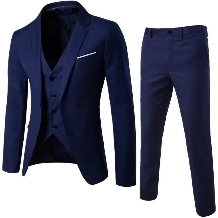 Costume d'été décontracté pour hommes, vêtements de travail professionnels pour jeunes, Ensemble tro