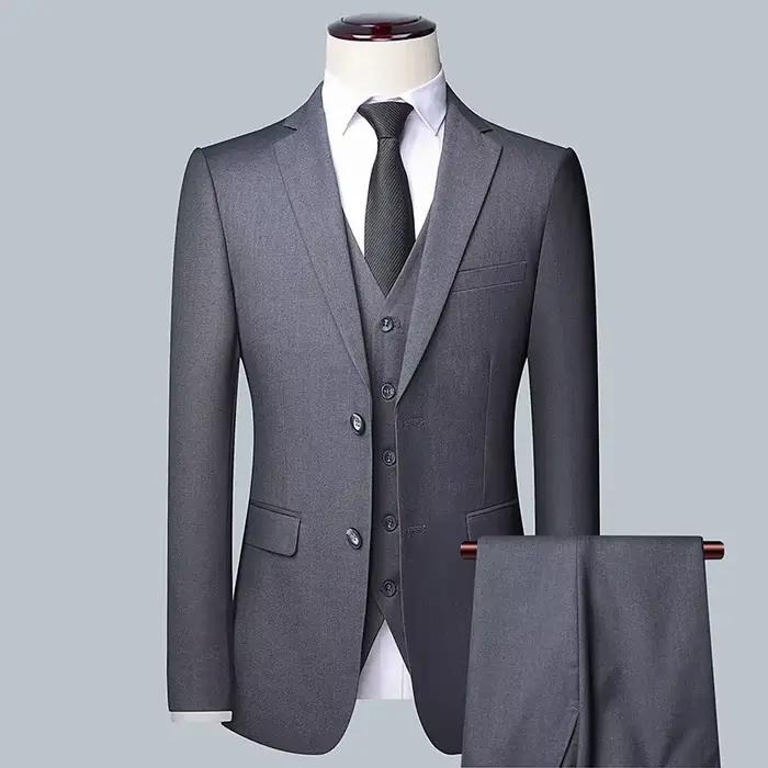 Costume d'affaires de couleur unie pour hommes, haute qualité, mode Banquet, mariage, tendance, mari