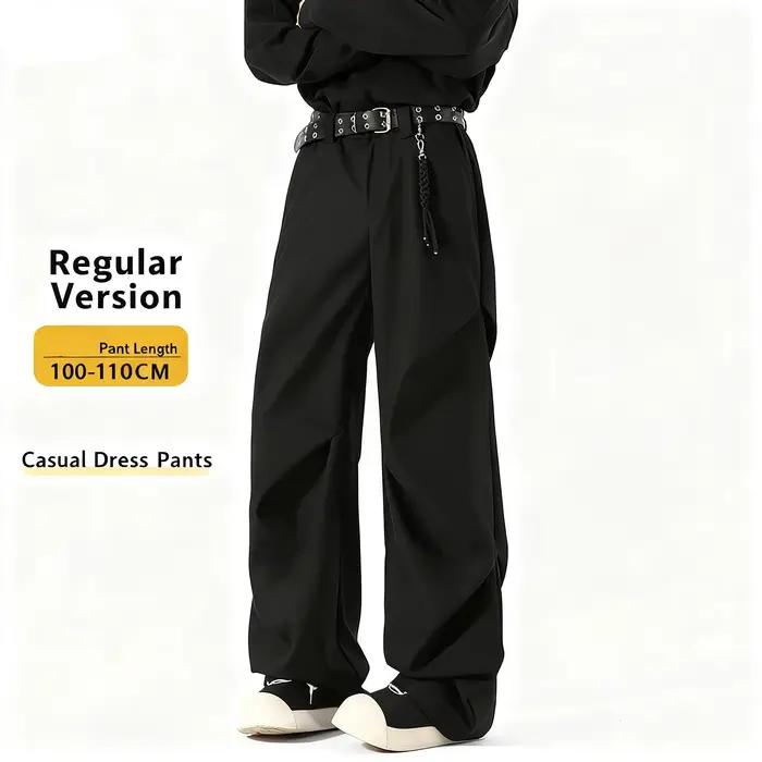 Pantalon de costume froissé légèrement évasé pour hommes en automne, grand et allongé, avec une sens