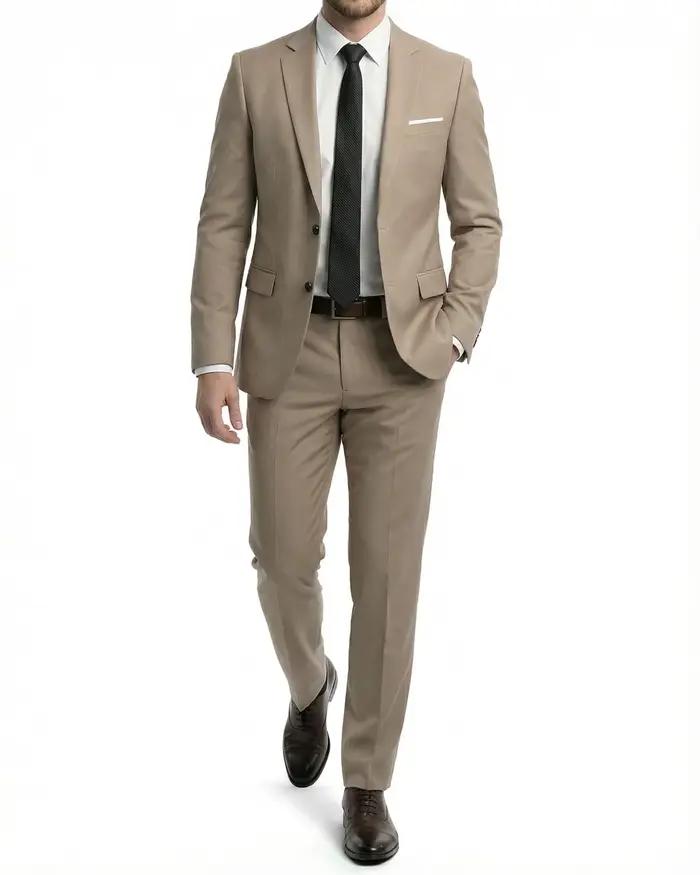 Costume élégant pour homme, ensemble 2 pièces violet, veste à revers cranté, pantalon coupe ajustée,