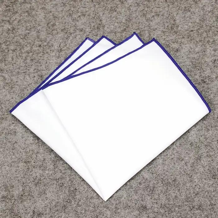 Mouchoir de poche en coton blanc pour hommes, mouchoir Hanky, serviette de poche imbibée, accessoire
