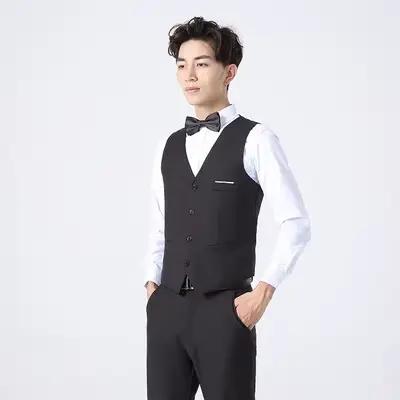 Gilet de costume pour hommes, coupe cintrée, vêtements de travail pour garçons d'honneur, affaires d