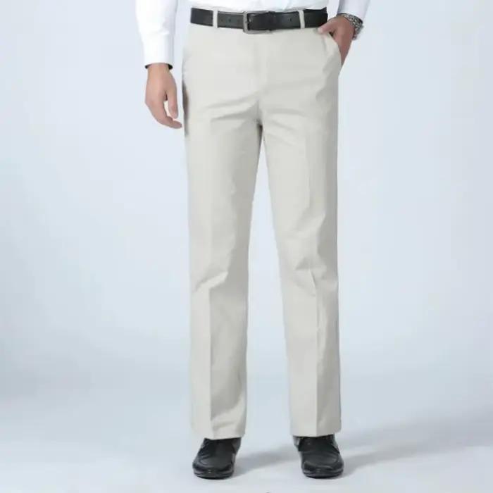 Pantalon de costume pour homme, fin pour l'été, épais pour l'automne, 100% coton, classique, mode bu