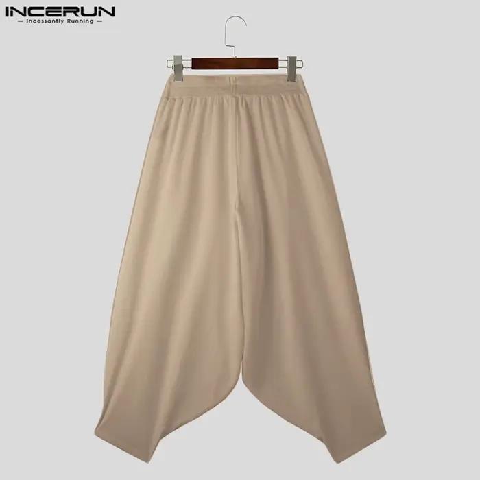 2024 hommes pantalons à jambes larges couleur unie taille élastique pantalon décontracté ample homme