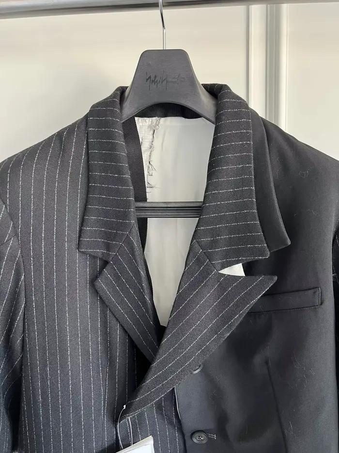 Veste de costume en laine patchwork