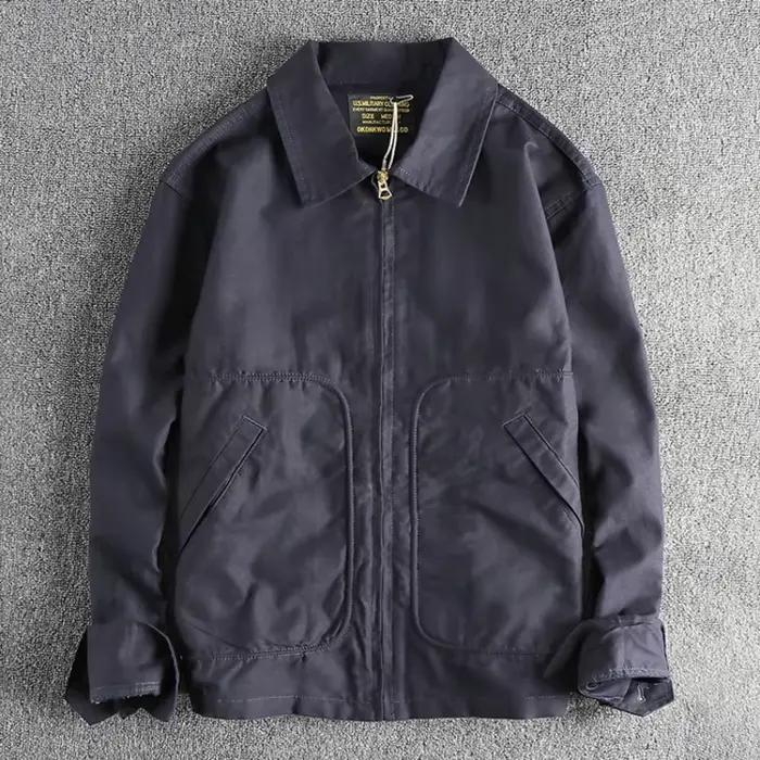 Veste en Jean Délavé de Style Militaire Rétro pour Homme