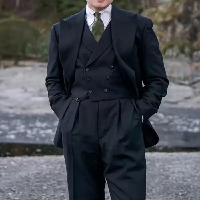 Costume 3 pièces en lin pour homme