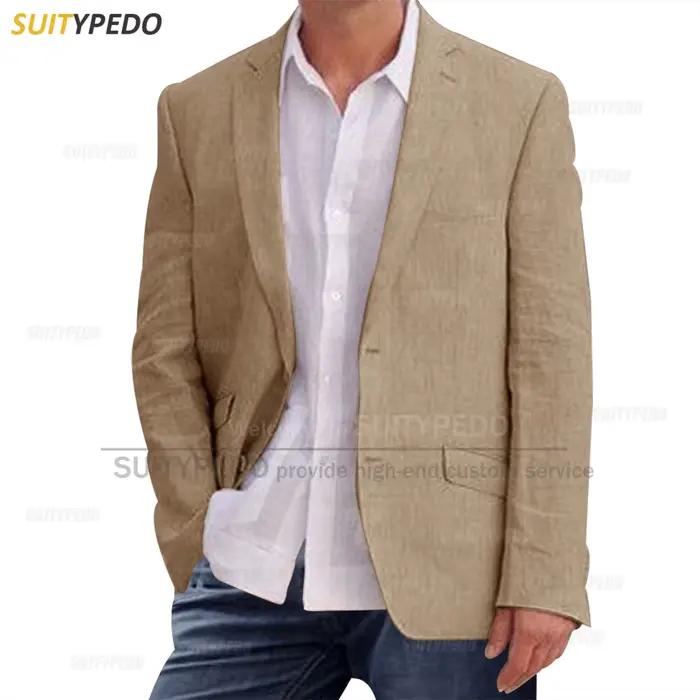Blazers en lin bleu pour hommes