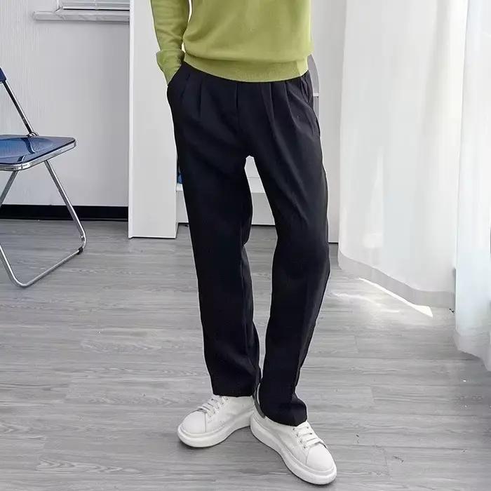 Pantalon Ltalian Style Gentleman Hommes Style Décontracté Élégant Polyester Drap Fin Occasions Spéciales