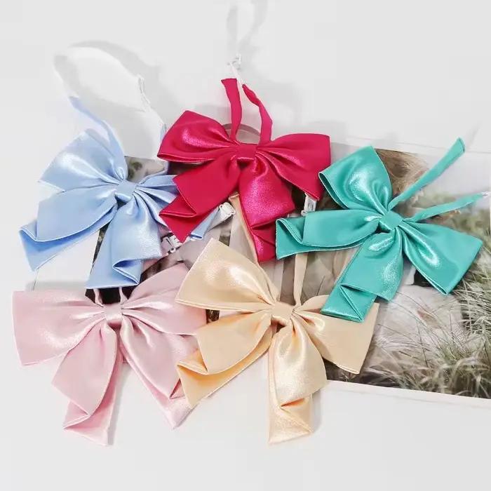 Nouvelle Collection 2025 Nœuds Papillon Rouge Couleur Unie Surdimensionnés à Queue d'Émeraude pour Femmes et Étudiantes