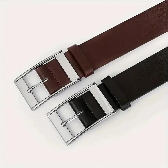 Ceinture en cuir PU de luxe pour hommes style décontracté boucle ardillon largeur 3cm adapté pour jeans et tenues formelles