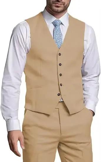Costumes pour hommes 2 pièces gilet et pantalon ensemble Gentleman costume classique