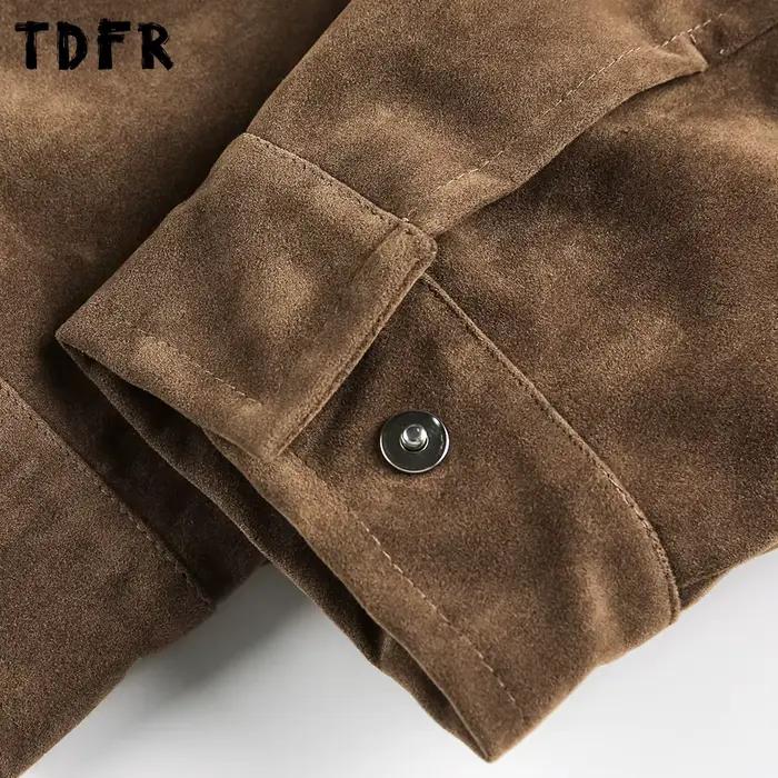 Veste Cargo en daim de couleur unie pour hommes