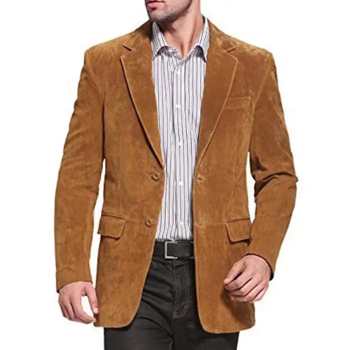 Veste en faux daim pour hommes, confortable, décontractée, mode, coupe cintrée, meilleure vente, veste confortable pour hommes, polyester de qualité supérieure, ouverture totale, col en V, style moderne pour toutes les occasions