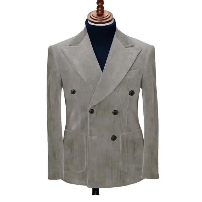 Costume Double boutonnage en velours côtelé pour hommes