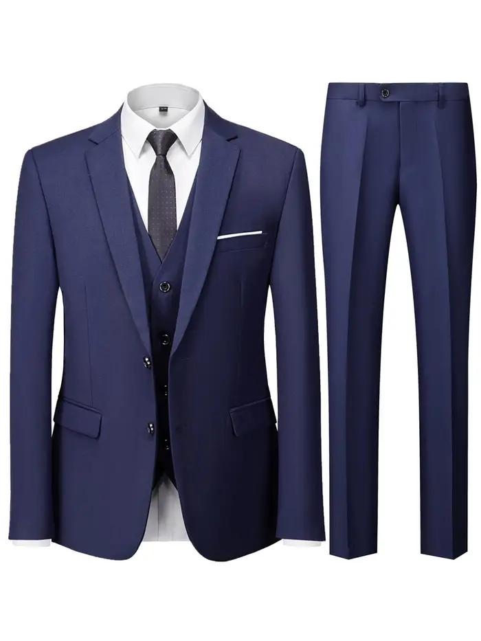 Ensemble de costume 2 pièces bordeaux pour homme (blazer + pantalon uniquement