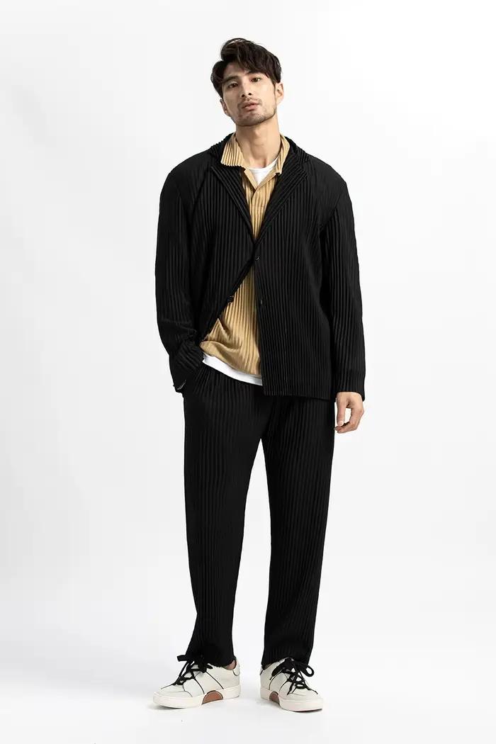 Blazer plissé Ata Yake pour hommes