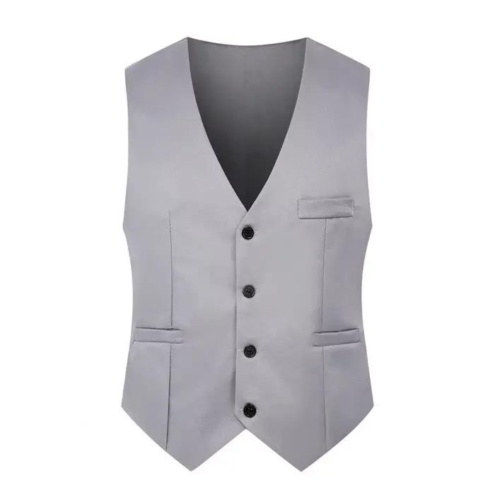 Hommes costume gilet simple boutonnage bouton fermeture