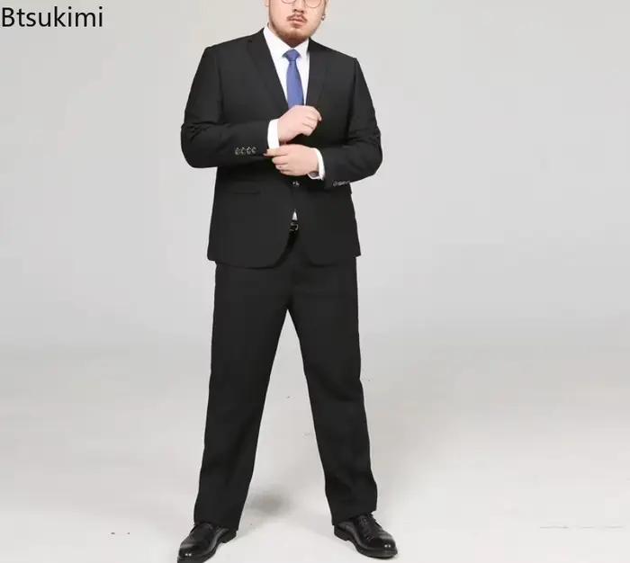 Ensemble deux pièces costume et pantalon de couleur unie pour homme