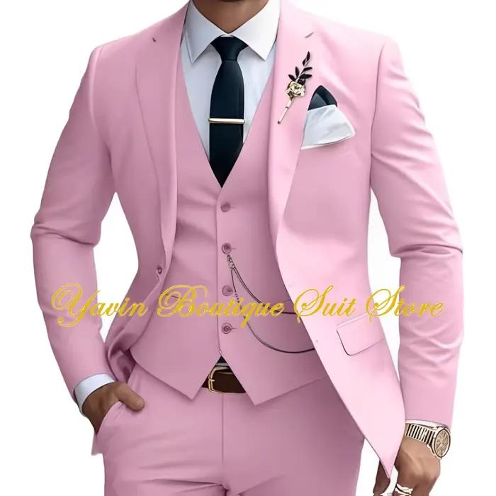 Costume formel homme, smoking de mariage personnalisé, coupe cintrée, 3 pièces pour garçons d'honneur, ensemble complet pour banquets et mariages