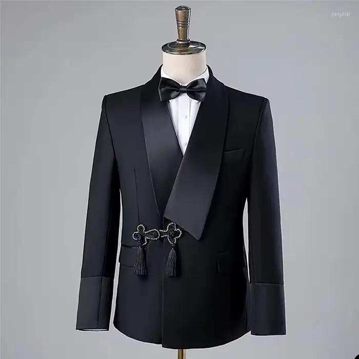 Costume moderne pour hommes châle à pampilles de mariage revers smoking de marié haute qualité coupe cintrée blazer et pantalon personnalisables occassions spéciales