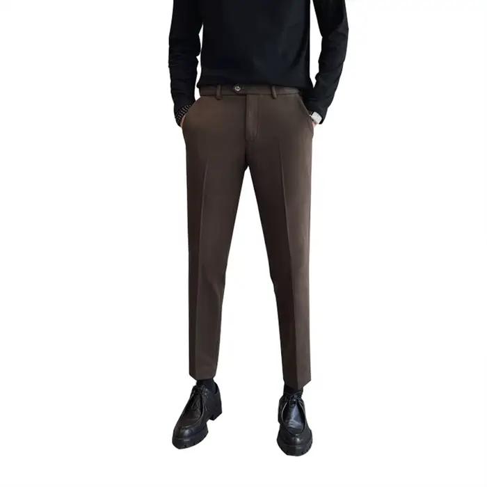 Nouveau pantalon de costume en laine pour hommes