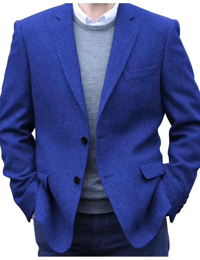 Only Jacket 1 pièces costume pour hommes Blazer simple à chevrons léger coupe ajustée tenues d'affaires formelles décontracté fête bal mariage