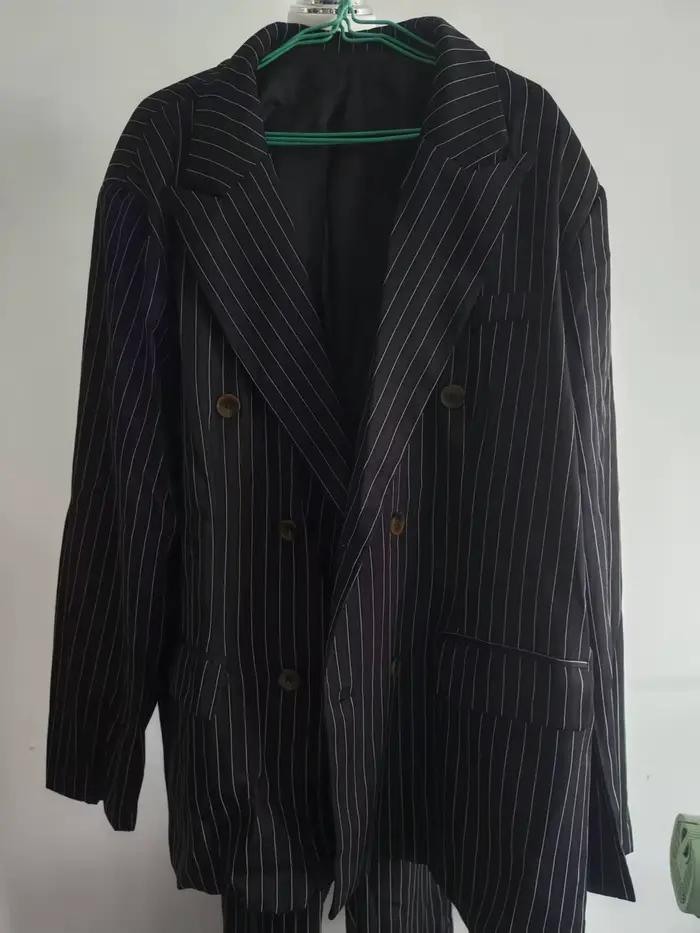 Costume classique marron rayé pour homme, veste boutonnée, pantalon, tenue de soirée pour hommes, mariage, gala, événements professionnels